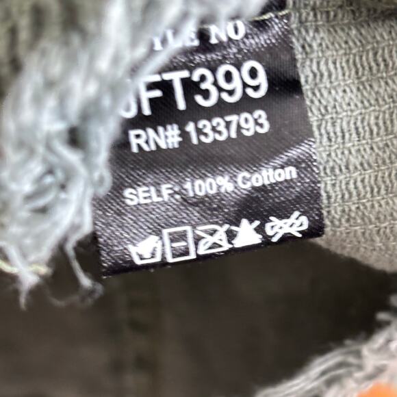 POL Green Corduroy Cropped Jacket Raw Hem Women’s Small Shacket Style - Picture 5 of 5